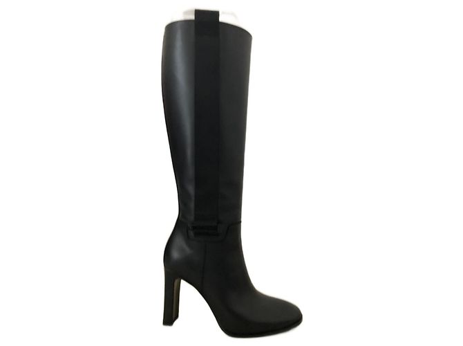Botas de cuero John Galliano negras Negro