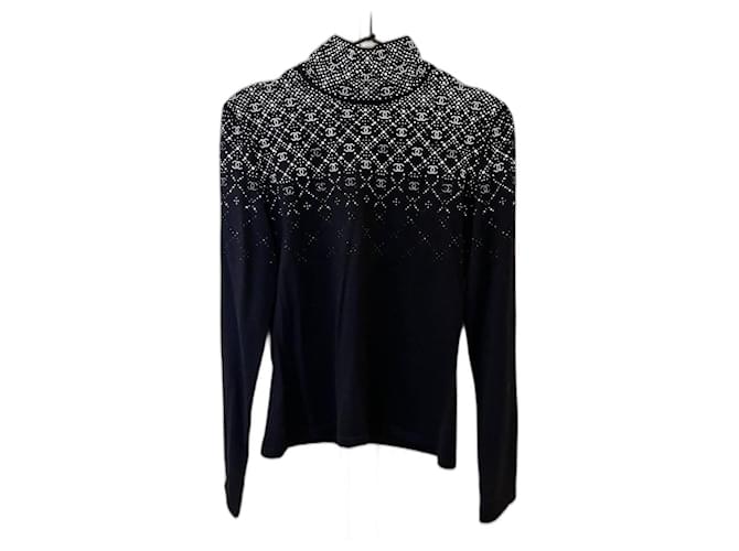 Chanel Tops Blue Cashmere  ref.1247754