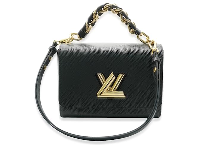 Louis Vuitton Black Epi Braided Handle Twist MM Schwarz Leder  ref.1247778