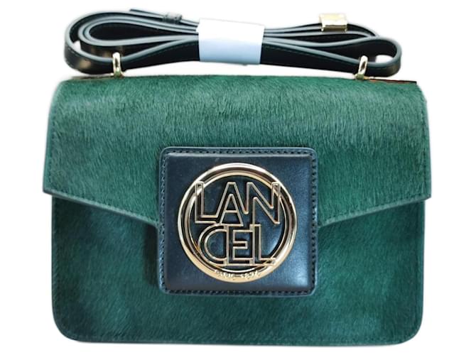 Lancel Handbags Green Dark green Gold hardware Leather Metal  ref.1247801
