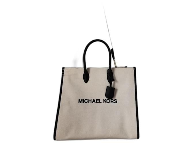 Michael Kors Handbags Black Beige Cream Cotton  ref.1247805