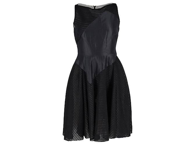 Autre Marque Antonio Berardi Mini-robe sans manches en maille ajourée en polyamide noir  ref.1247855