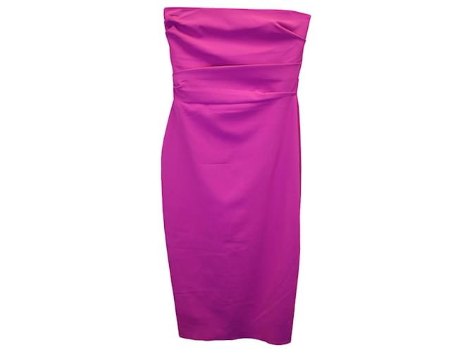 Autre Marque Alex Perry Dylan Ruched Strapless Dress in Pink Triacetate Synthetic  ref.1247873