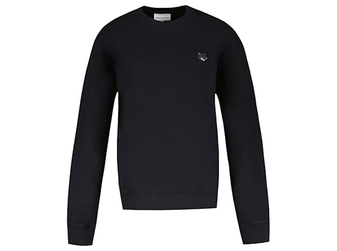 Autre Marque Fox Head Patch Comfort Sweatshirt - Maison Kitsune - Cotton - Black  ref.1247876