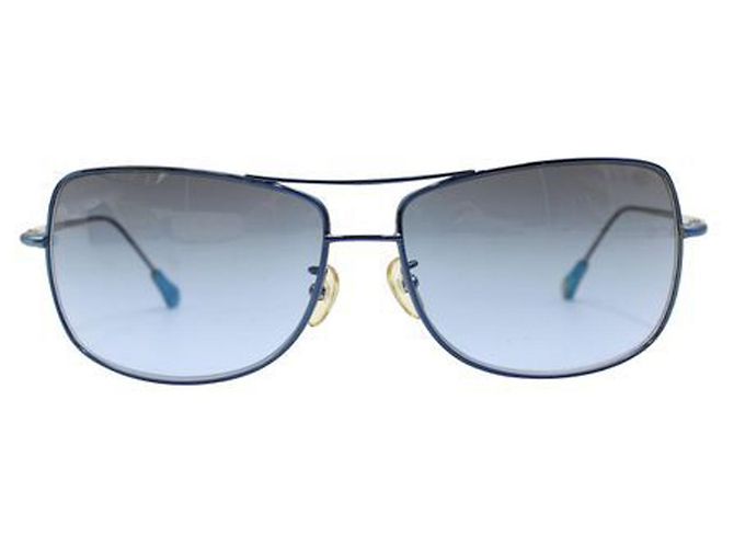 Shanghai Tang Occhiali da sole blu metallizzati