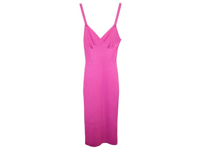 Staud Quartz Metallic Sleeveless Midi Dress in Pink Viscose Cellulose fibre  ref.1247942