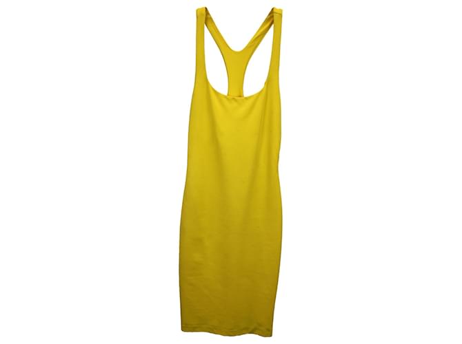 Dsquared2 Tanktop-Bodycon-Kleid aus gelber Viskose Zellulosefaser  ref.1247956