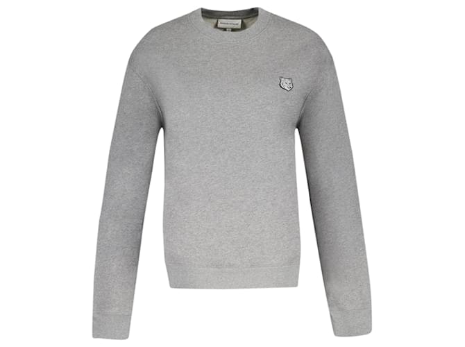 Autre Marque Fox Head Patch Comfort Sweatshirt - Maison Kitsune - Cotton - Grey  ref.1247960