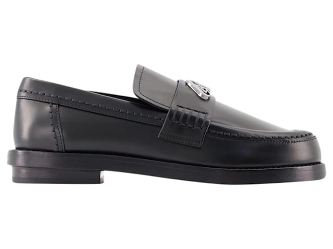 Seal Loafers - Alexander McQueen - Leather - Black/Argenté Pony-style calfskin  ref.1247961
