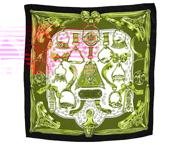 Hermès Hermes Etriers Scarf in Multicolor Silk Python print  ref.1247974