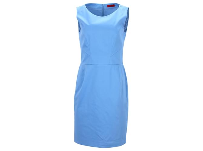 Hugo by Hugo Boss Sleeveless Dress in Blue Cotton Light blue  ref.1247976