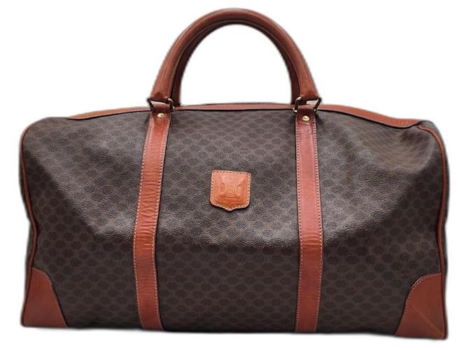 Luggage Céline Celine Macadam Boston Travel Duffle Bag Brown Cloth  ref.1248049