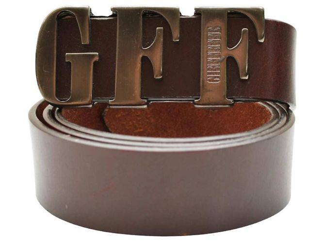 Gianfranco Ferré Gianfranco Ferre GFF Monogramm Ledergürtel Braun Größe 90