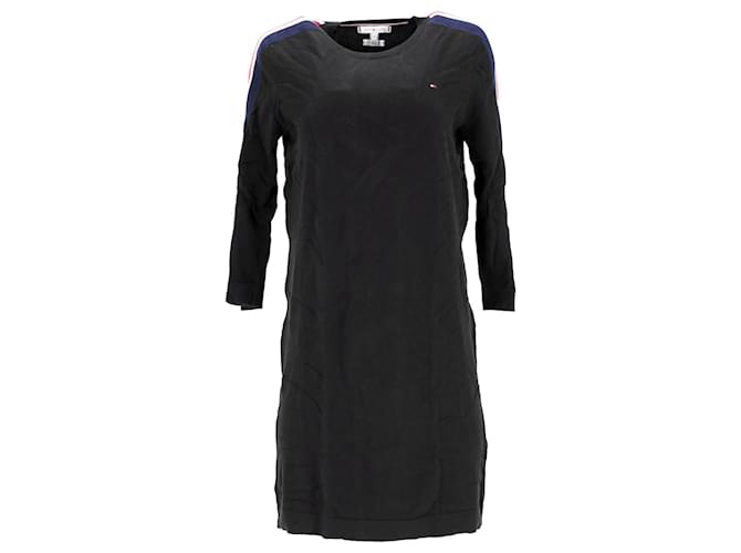 Tommy Hilfiger Womens Slim Fit Dress in Black Cotton  ref.1248070