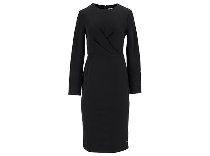 Tommy Hilfiger Womens Slim Fit Dress in Black Polyester  ref.1248098
