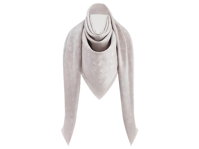 Louis Vuitton LV Shawl new monogram silk Gris Perle colour Grey
