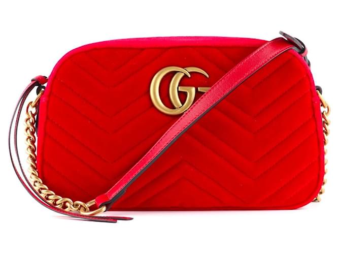 GUCCI Handbags Marmont Red Velvet  ref.1248324