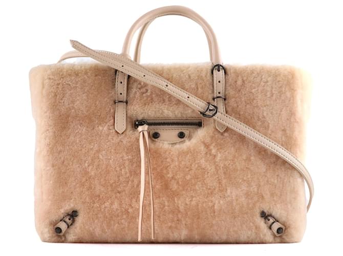 BALENCIAGA Handbags Papier Beige Wool  ref.1248336