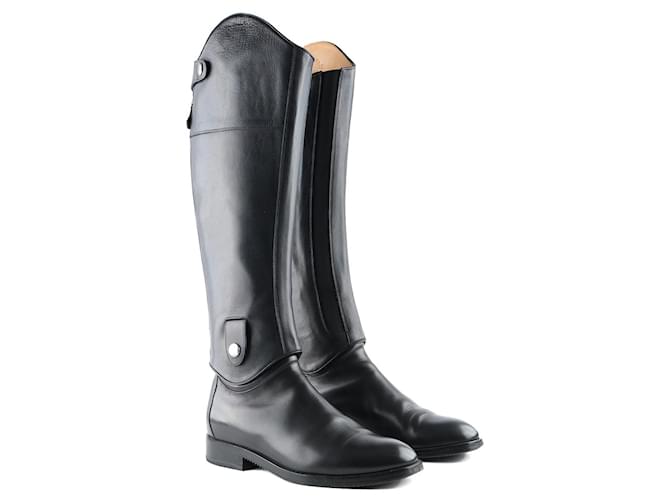 Hermès HERMES Boots Black Leather  ref.1248536