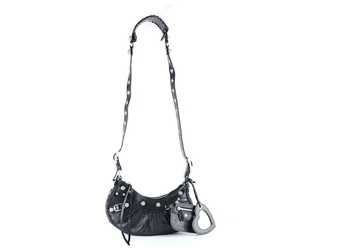 BALENCIAGA Handbags Le Cagole Black Leather  ref.1248545