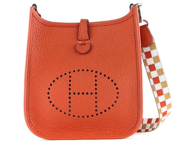 Hermès HERMES Handbags Evelyne Orange Leather  ref.1248551