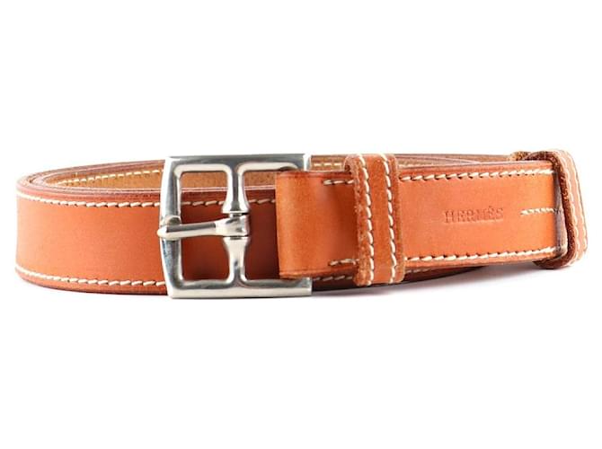 Hermès HERMES Belts Etriviere Brown Leather  ref.1248588