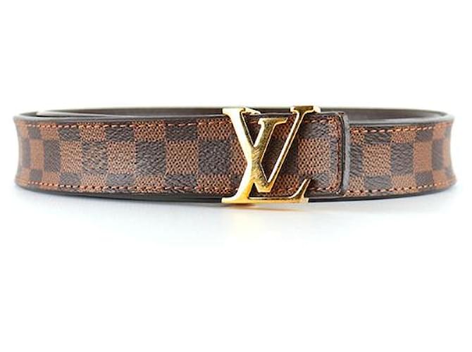 LOUIS VUITTON Belts Initiales Brown Leather  ref.1248599