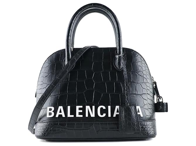 BALENCIAGA Handbags Ville Top Handle Black Leather  ref.1248618
