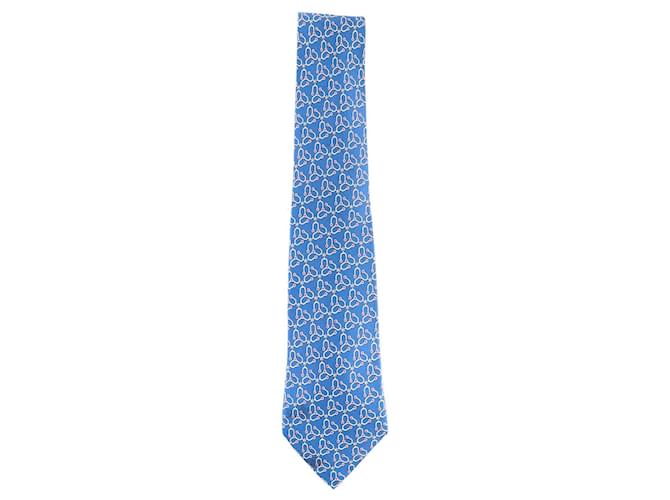 Hermès Corbatas Hermes Azul marino Seda  ref.1248620