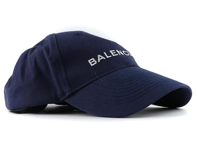 BALENCIAGA Cappelli e cappelli da tirare Blu navy Cotone  ref.1248639