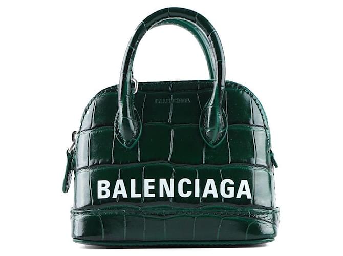BALENCIAGA Handbags Ville Top Handle Green Leather  ref.1248653