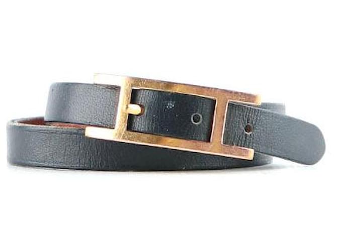 Hermès HERMES Bracelets Behapi Black Leather  ref.1248725