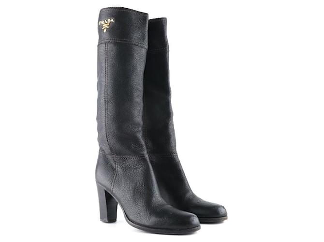 Prada heels Black Leather  ref.1248764