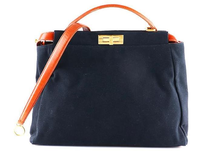 FENDI Handbags Peekaboo Black Leather  ref.1248765