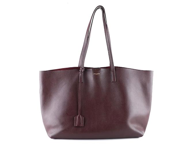 SAINT LAURENT Handbags Shopping Dark red Leather  ref.1248778