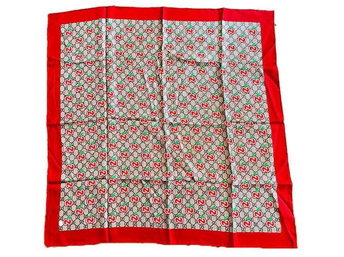 GUCCI Silk handkerchief Brown  ref.1248780
