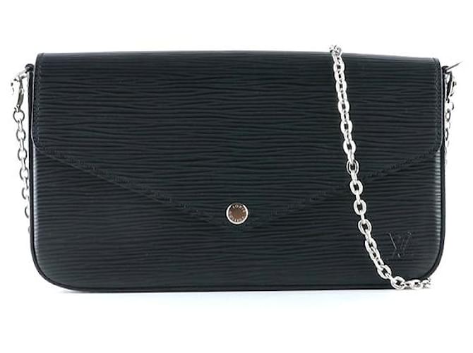 LOUIS VUITTON Handbags Felicie Black Leather  ref.1248781