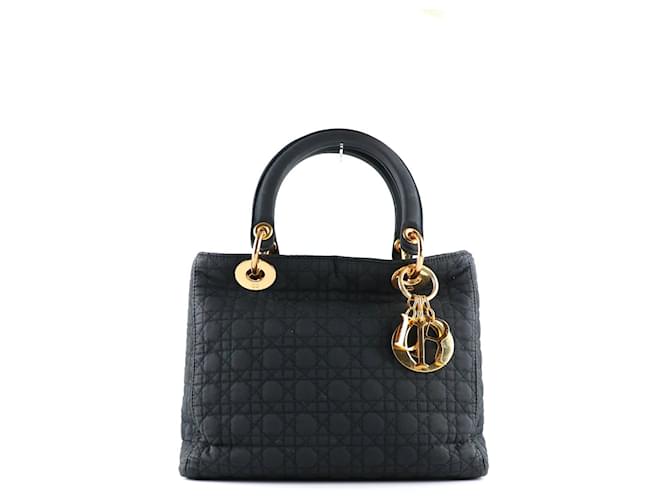 DIOR Handbags Lady Dior Black Cloth  ref.1248815