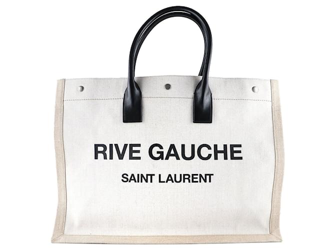 SAINT LAURENT Handbags Cabas Rive Gauche Beige Cloth  ref.1248941