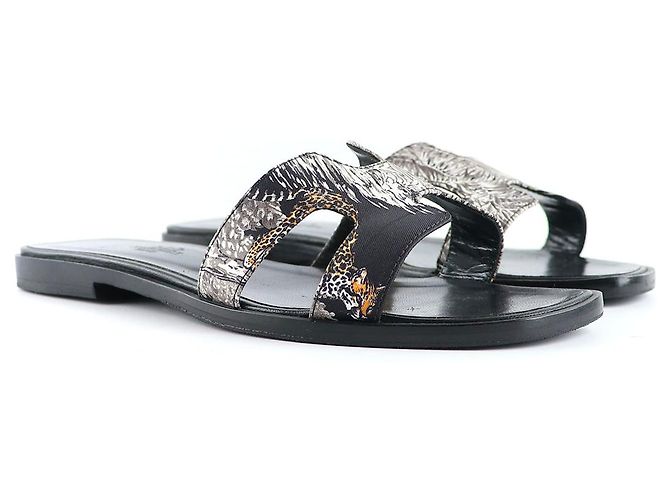 Hermès HERMES Sandals Oran Black
