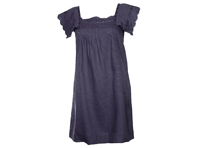 See by Chloé VER POR CHLOE, vestido de lino morado Púrpura  ref.1248964
