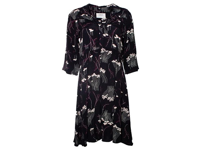 Ba&Sh, Blumenbedrucktes Kyle-Kleid in Schwarz