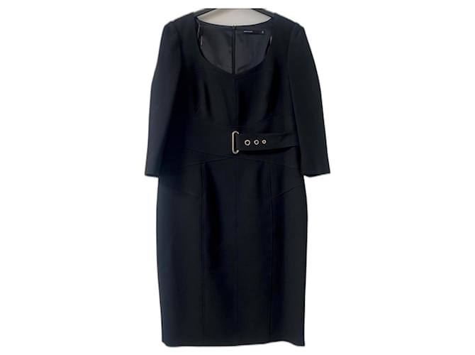 Karen Millen Corsetry  Waist Dress Black Cotton Polyester Viscose Elastane  ref.1249026