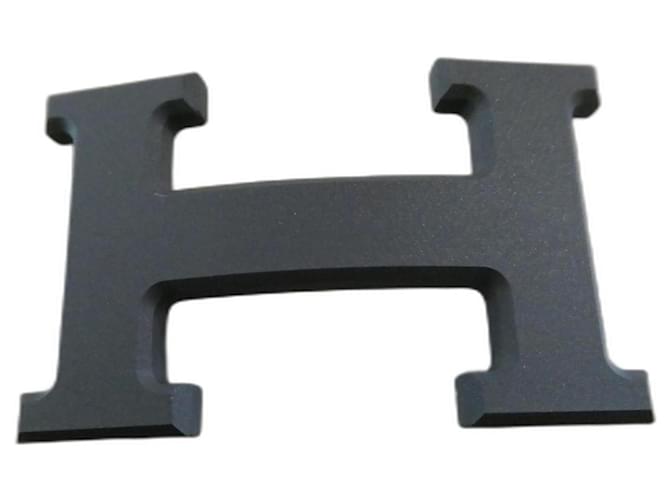 Hermès Gürtelschließe 5382 aus schwarzem mattem PVD-Metall, neu, 32 mm. Stahl  ref.1249040