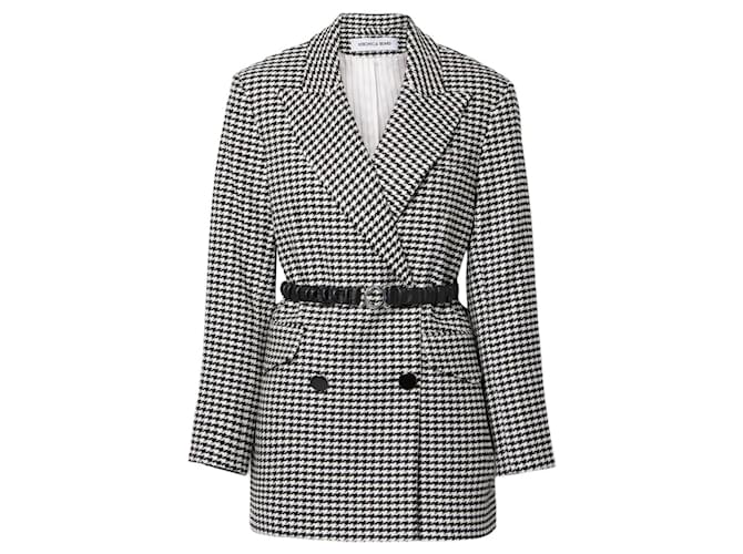 Autre Marque Veronica Beard Black / Off-White Hutchinson Houndstooth Dickey Jacket Polyester  ref.1249089