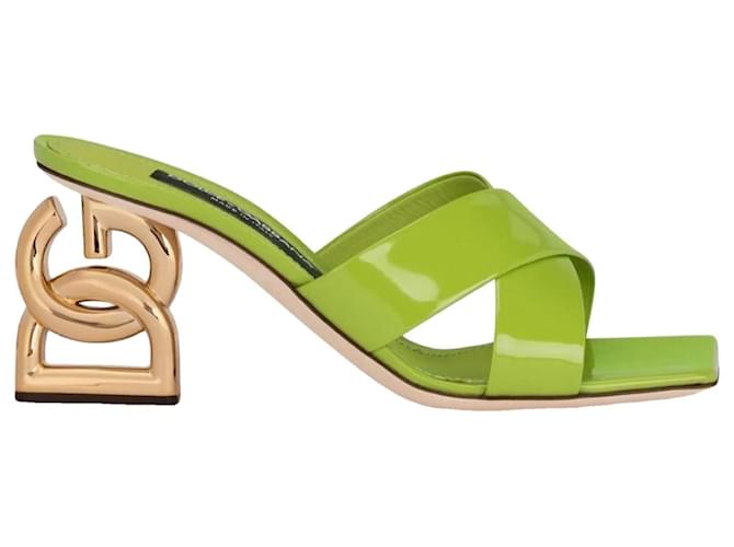 Dolce & Gabbana Sandals Green Leather  ref.1249162