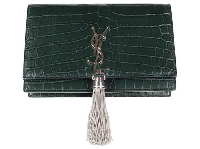 Saint Laurent Handbags Green Leather  ref.1249205