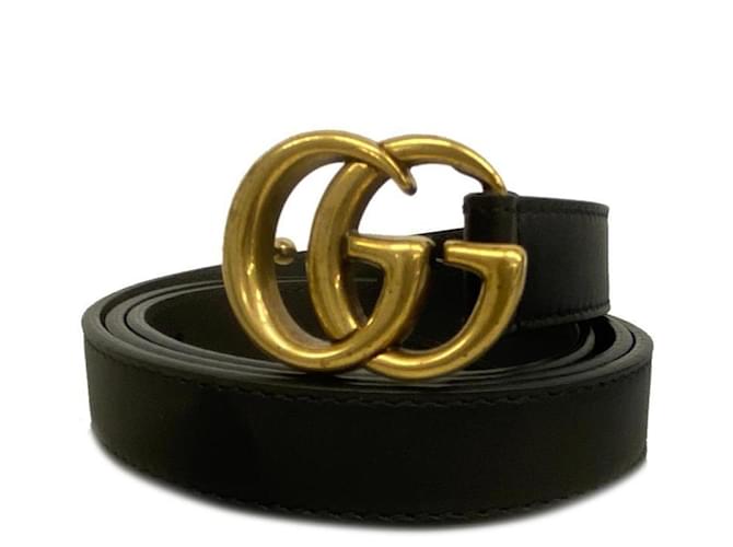 Gucci GG Marmont Negro Cuero  ref.1249255