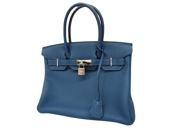 Hermès HERMES BIRKIN 30 Blue Leather  ref.1249308