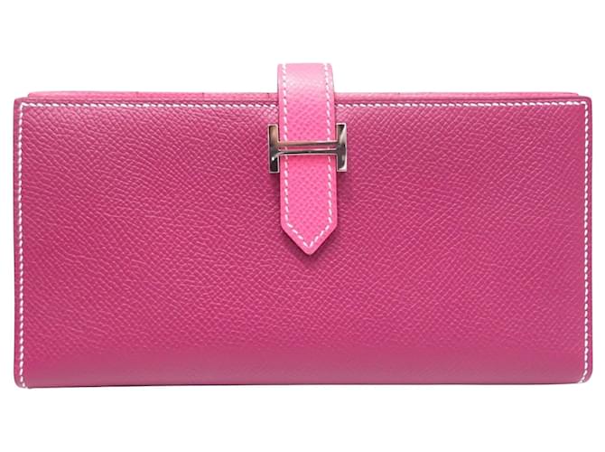 Béarn Hermès Bearn Pink Leather  ref.1249311